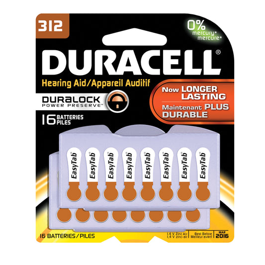 Battery, Zinc Air, Size 312, 16pk, 6 pk/bx (UPC# 66125)