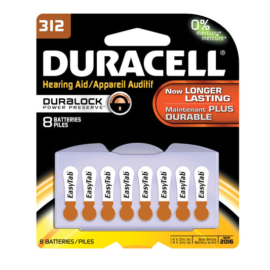 Battery, Zinc Air, Size 312, 8/pk, 6 pk/bx (UPC# 66124)