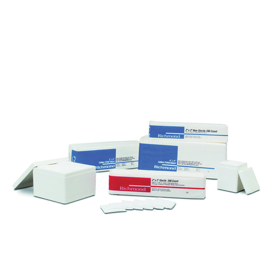 Cotton Filled Sponge, 3" x 3", 4-Ply, Non-Sterile, 200/slv, 20 slv/cs