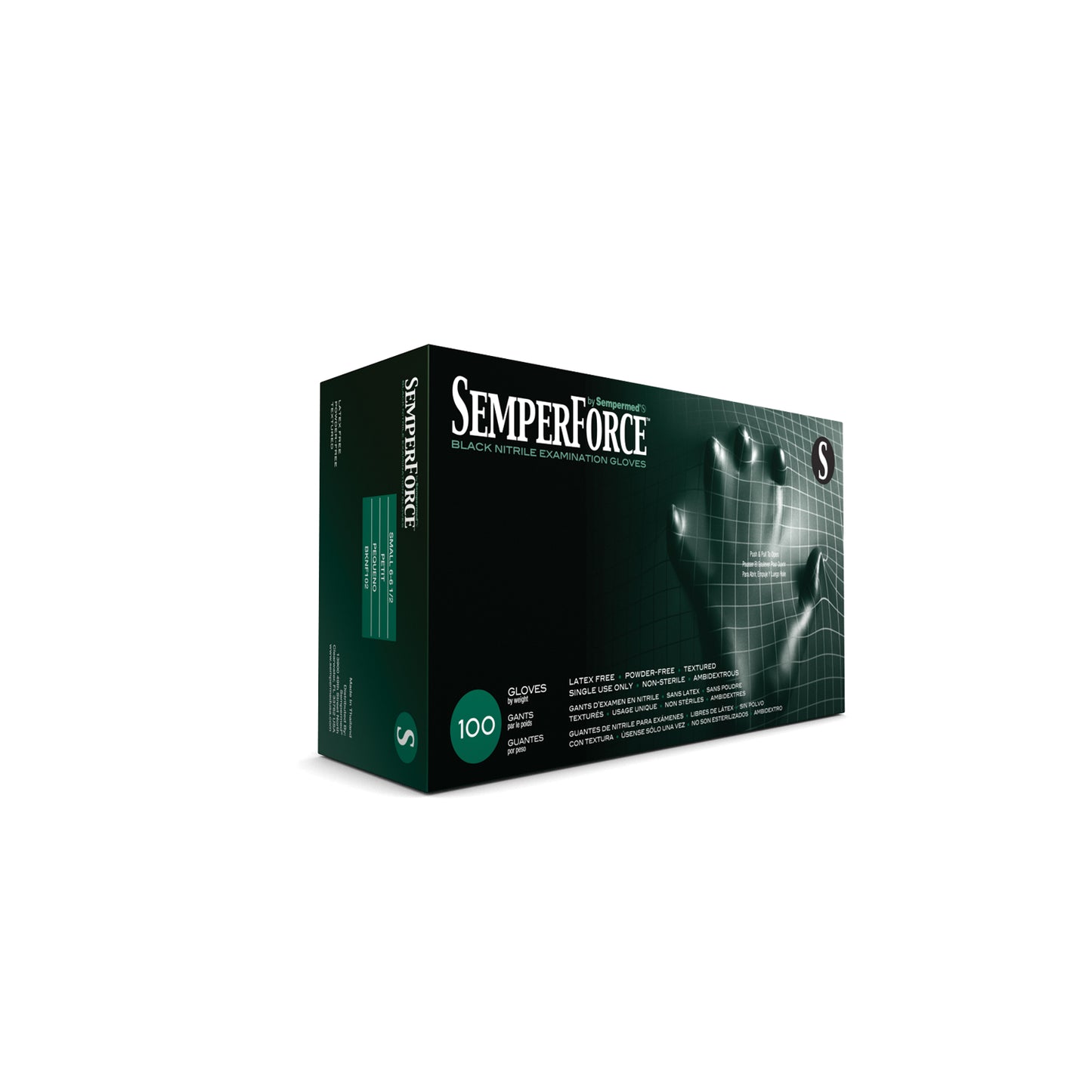 Exam Glove, Nitrile, Small, Black, 100/bx, 10 bx/cs