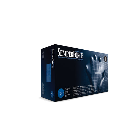 Exam Glove, Nitrile, Large, Black, 100/bx, 10 bx/cs