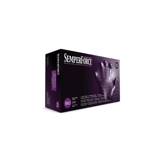 Exam Glove, Nitrile, XX-Large, Black, 90/bx, 10 bx/cs