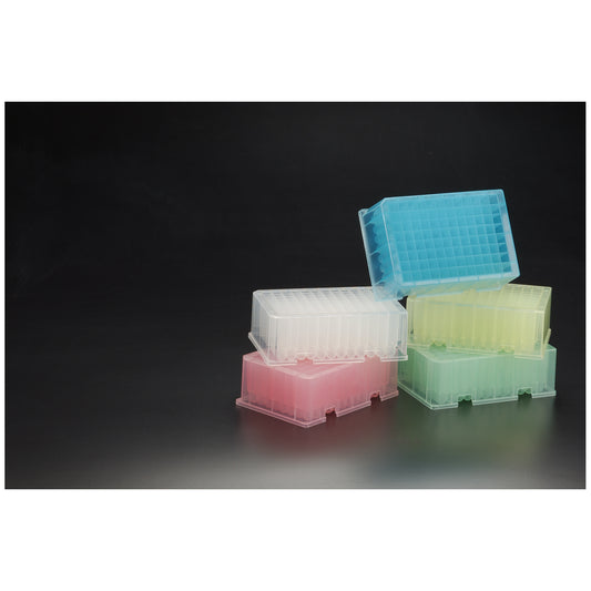 Deep Square Well Plate, Round Bottom, 2.2mL, Yellow, Polypropylene, 4/pk, 6 pk/cs