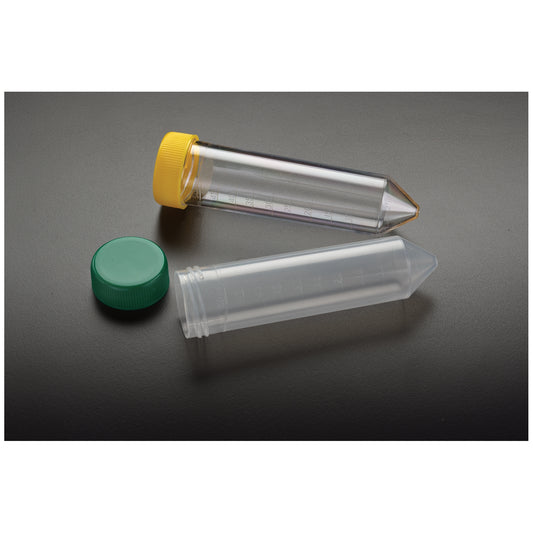 50mL Centrifuge Tube, Non-Sterile, Polypropylene, Yellow Cap, 500/cs