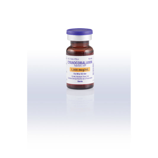 Cyanocobalamin Injection , 10,000 mcg/10 mL 10/cs (AK Vibisone/Vitamin B-12) (Rx) (Product is Non-Returnable)