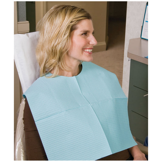 Contour Neck Bib, 17" x 18", 2-Ply + Poly, White, 500/cs