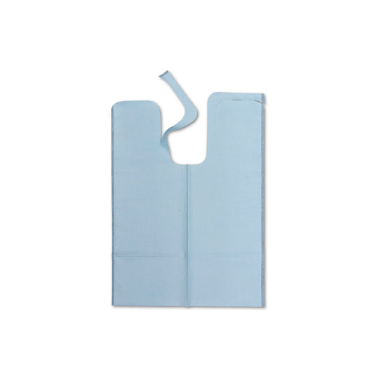 Chainless Bib & Ties, 18" x 25", Blue, 250/cs (48 cs/plt)