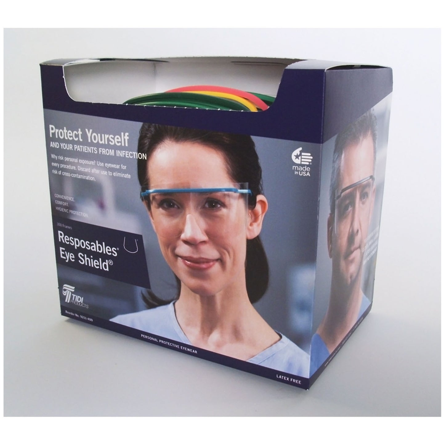 Eyeshield Frame, Reposable, Assorted Colors, Pre-Assembled, Non-Sterile, 100/cs