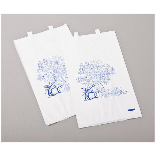 Bedside Bag, 6½" x 3 1/8" x 11 3/8", Flame Retardant Paper, Blue Floral Print, 2000/cs