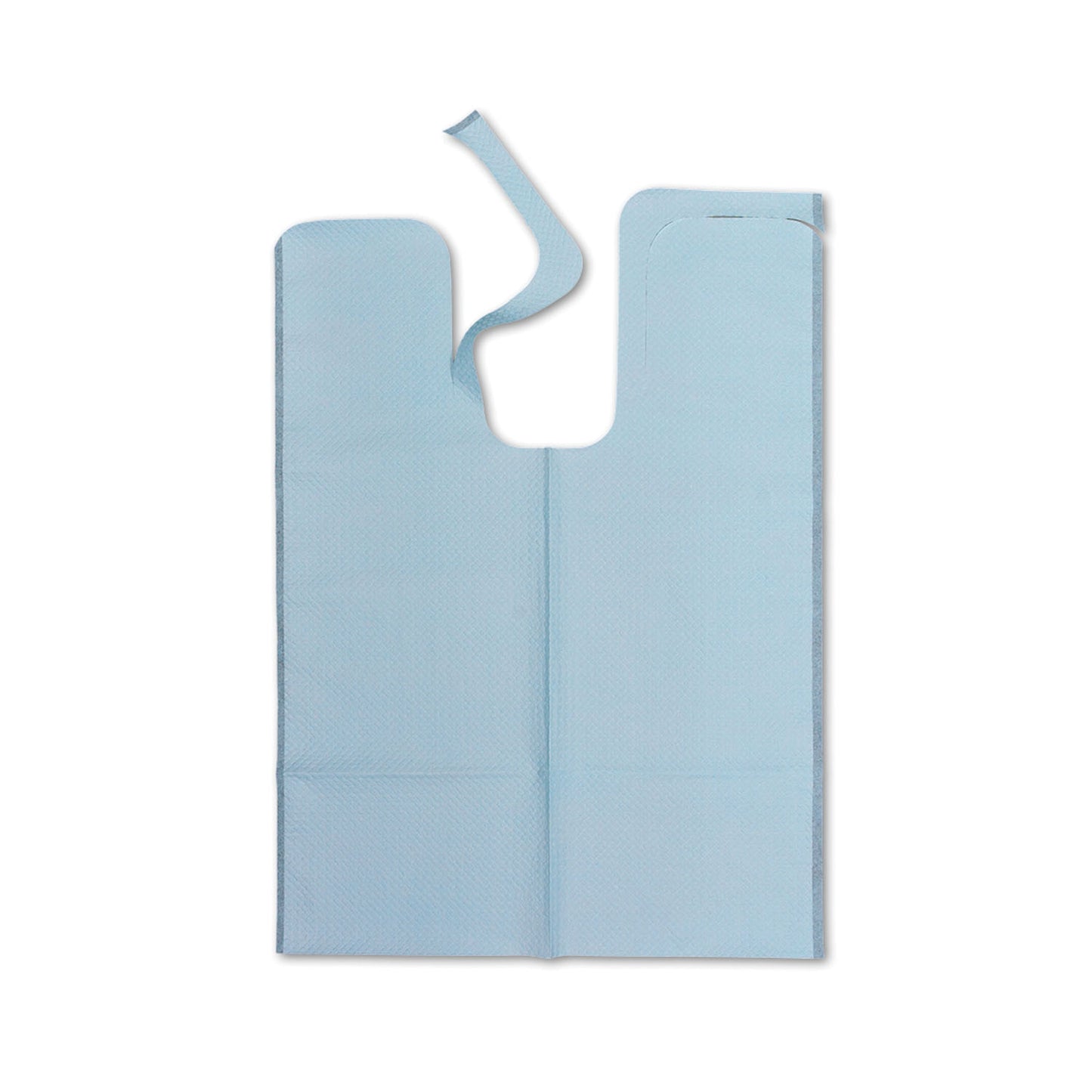 Bib, 20" x 29", Die Cut Neck, Blue, X-Large Tissue/ Poly, 500/cs