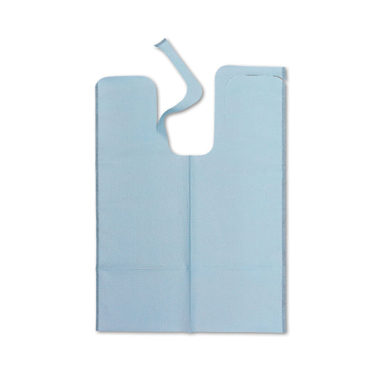 Bib, 20" x 29", Die Cut Neck, Blue, X-Large Tissue/ Poly, 500/cs