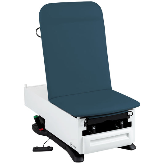 Exam Table, ProGlide, 3002-500-300 with OneTouch WheelBase® System, Classic Upholstery, Pneumatic Backrest, Stirrups, Foot Control, Front Storage Drawer, Available in 16 colors