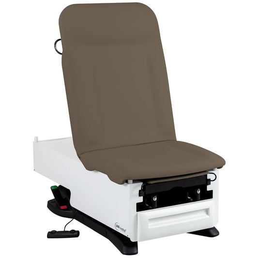 Exam Table, ProGlide, 3002-500-305 with OneTouch WheelBase® System, Premium Upholstery, Pneumatic Backrest, Stirrups, Foot Control, Front Storage Drawer, Available in 16 colors