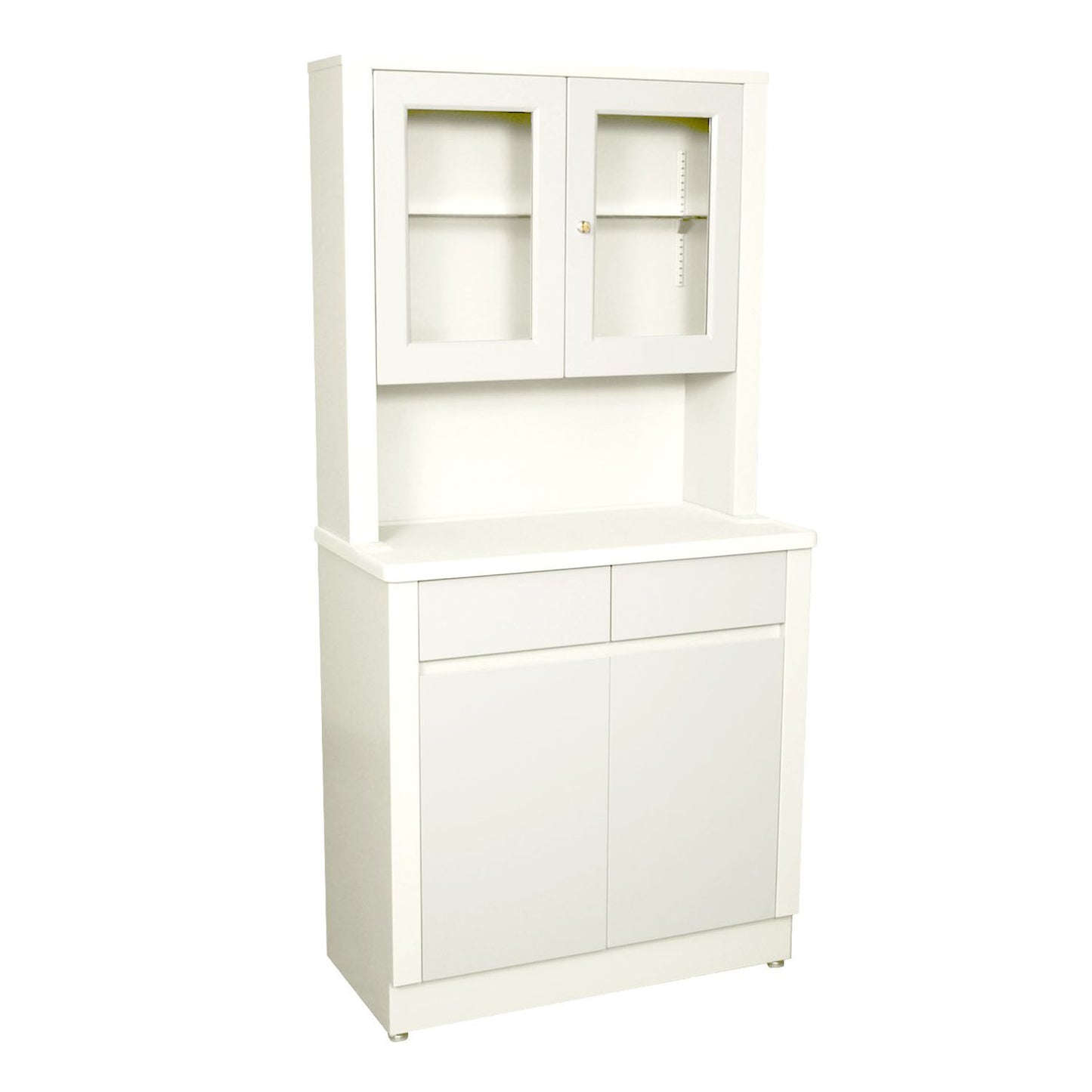 Treatment Cabinet, 6117 with Upper Cabinet Section, Two Door, Two Drawers, One Shelf, 32" W x 65" H x 16.25 D, Quiet White (2) (2) (1)