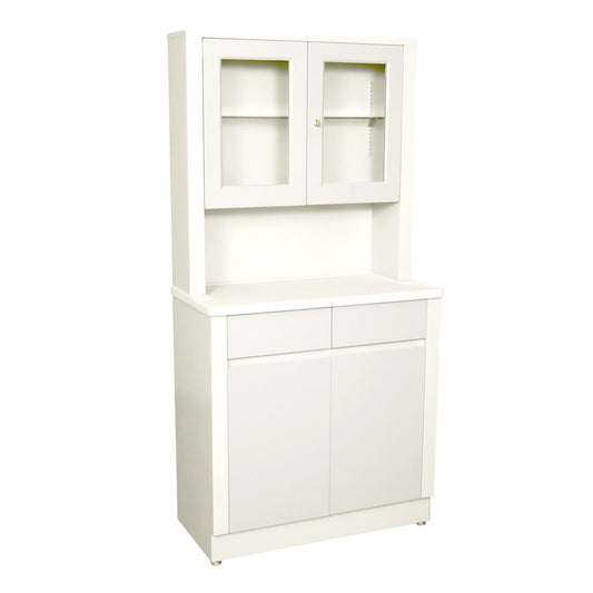 Treatment Cabinet, 6117 with Upper Cabinet Section, Two Door, Two Drawers, One Shelf, 32" W x 65" H x 16.25 D, Quiet White (2) (2) (1)