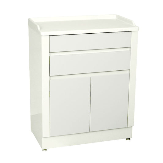 Treatment Cabinet, 6120, Two Doors, Two Drawers, One Shelf, 27"W x 34"H x 16.5"D, Quiet White (2) (2) (1)