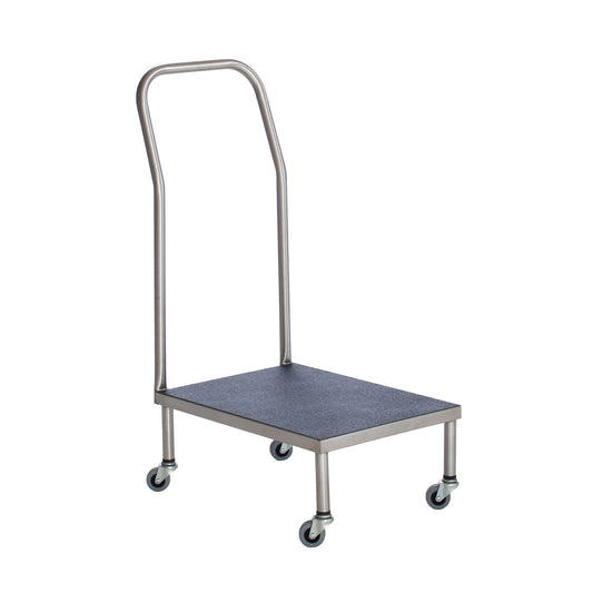 Foot Stool, Transport Cart, Stainless Steel, 20 3/8"W x 10"H x 13.25"D