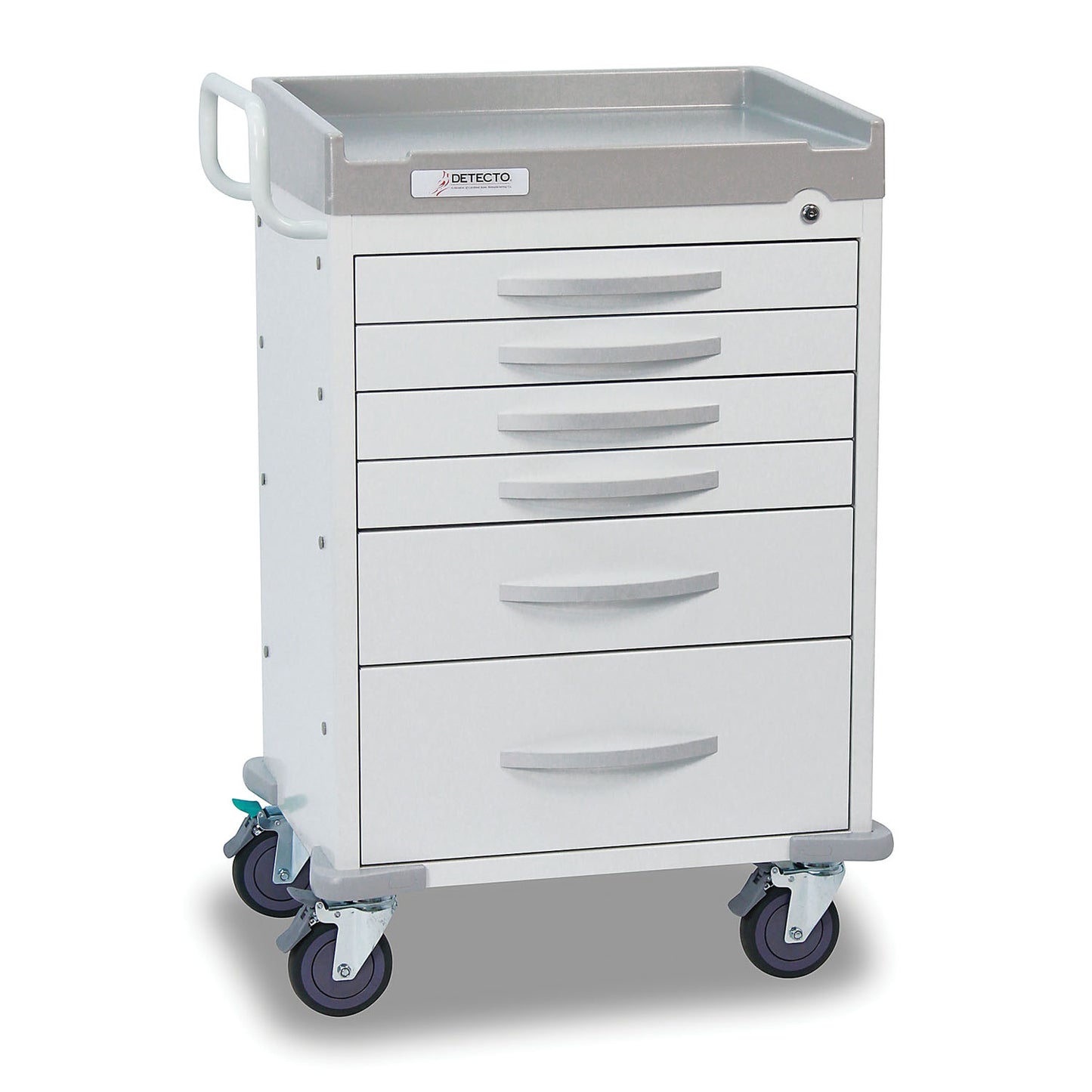 Detecto Rescue Series General Purpose Medical Cart, 6 White Drawers