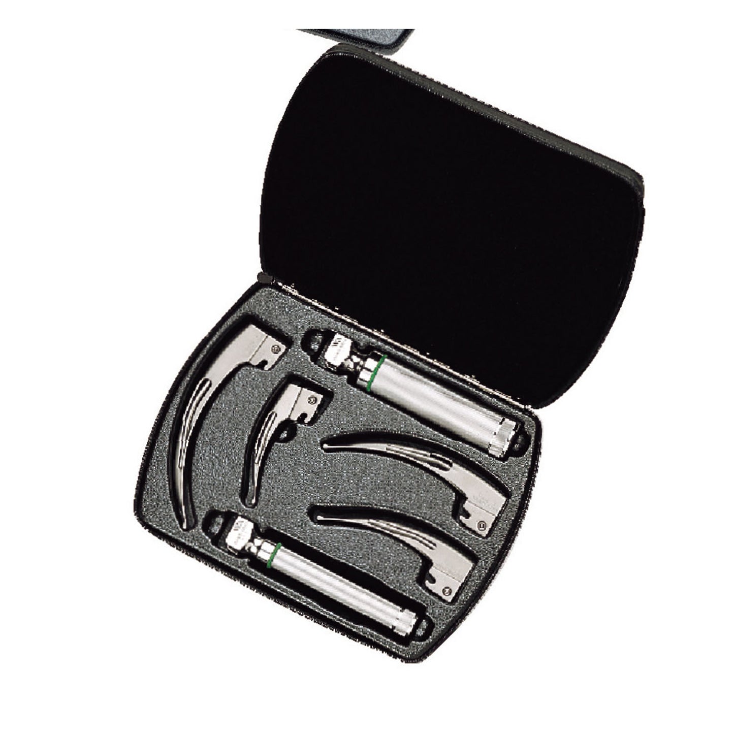 Fiber Optic - English MacIntosh Blade, Complete Set, Medium & Small Handles, 05791 Case