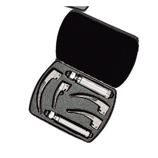 Fiber Optic - English MacIntosh Blade, Complete Set, Medium & Small Handles, 05791 Case