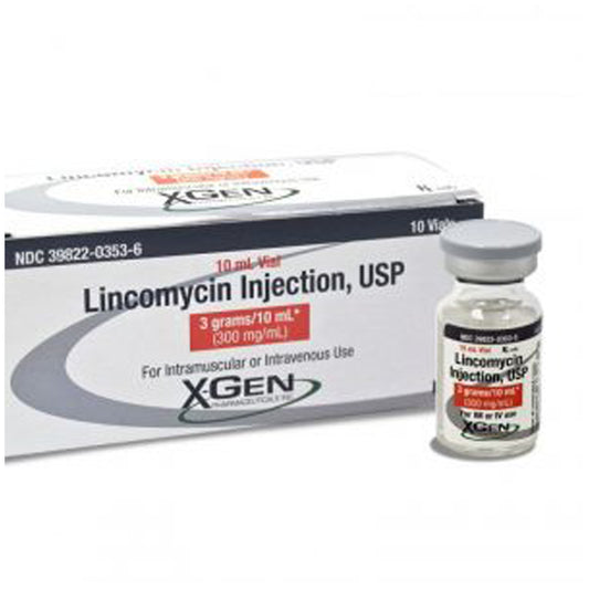 Lincomycin Injection, USP 300mg/mL, 10mL, 10/ctn (3 grams/10 mL Vial) (Rx)