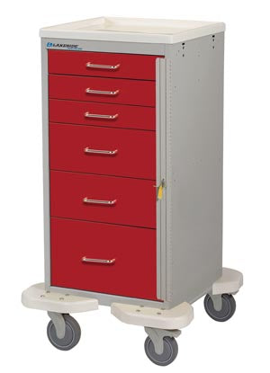 Mini Tower, 6 Drawer, Drawer Configuration: 3", 6", 9", Breakaway Lock, 43¾"H x 24¾"D x 24½"W, Two Tone Red (3) (2) (1)