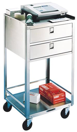 Stand, 2 Drawers, 2 Shelves, 16¾"W x 18¾"D x 35"H, 3½" Swivel Casters (4)